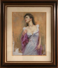 Portrait of a Woman-Framed Limited Edition Lithograph, Signed by Artist