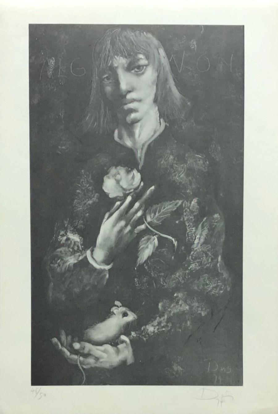 (Title Unknown) Algernon-Limited Edition Lithographie, mit Bleistift signiert und nummeriert  – Print von László Dús