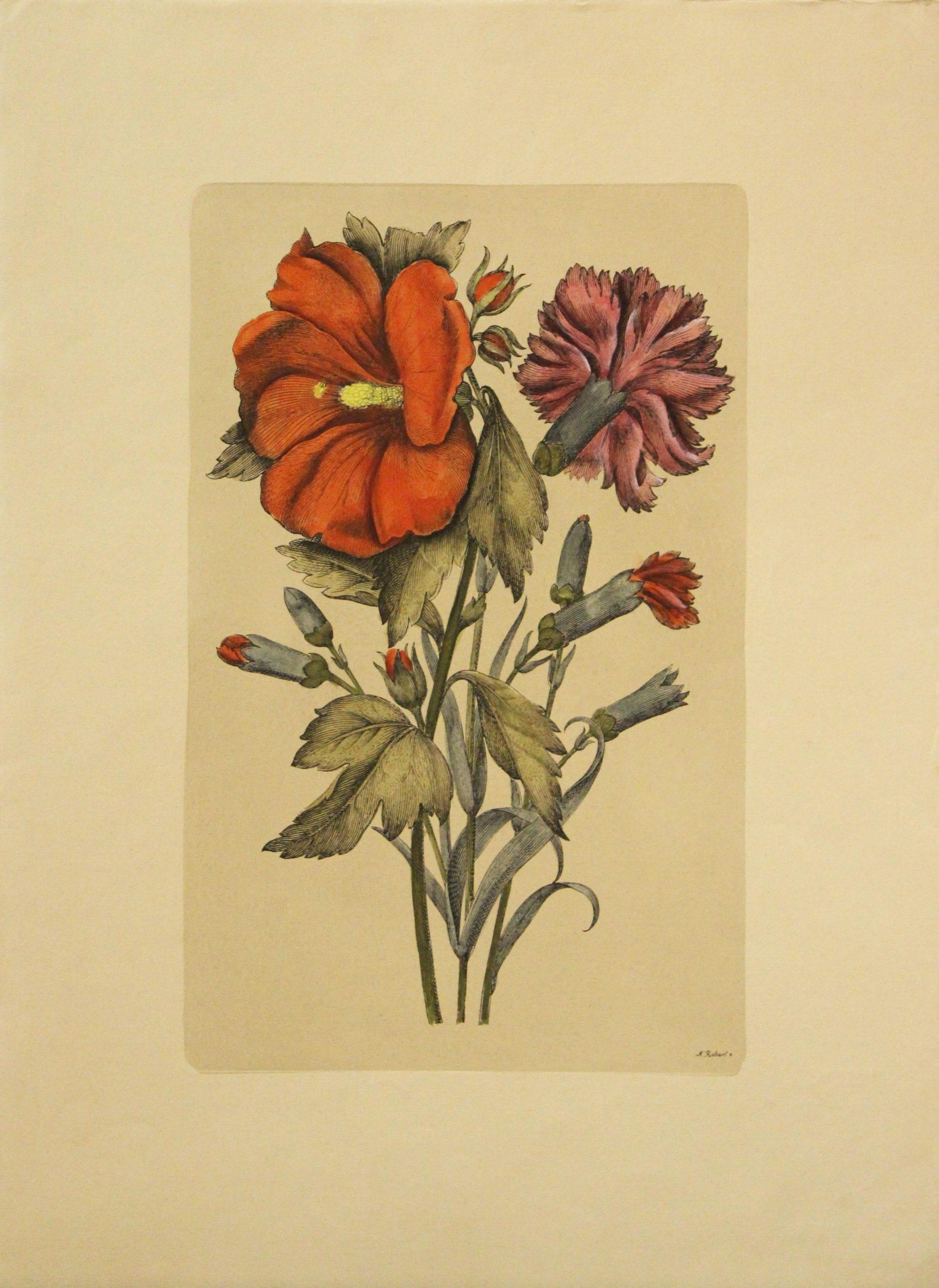 Nicholas Robert Still-Life Print – (Title Unknown)-Botanischer Druck. Gedruckt in Italien.