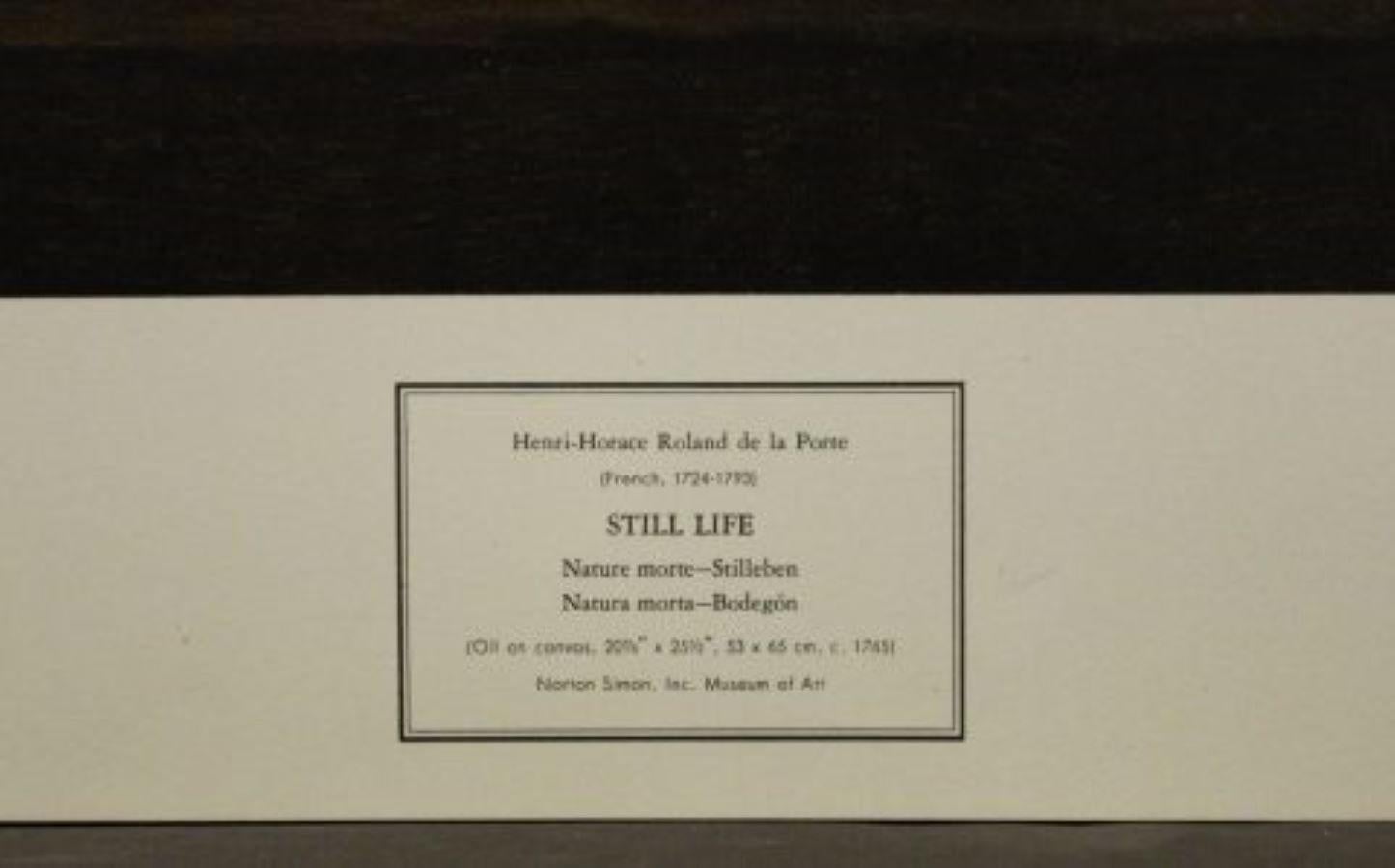 “Still Life” Poster. Copyright 1970 New York Society Ltd.  - Print by Henri-Horace Roland de la Porte