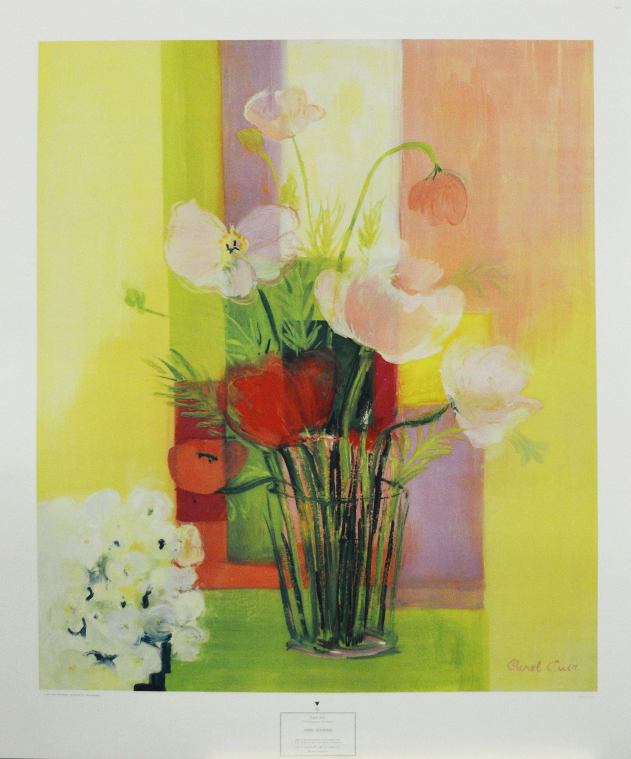 Carol Auer Still-Life Print – Poster „ April Flowers“. New York Graphic Society, Ltd. Gedruckt in den USA.