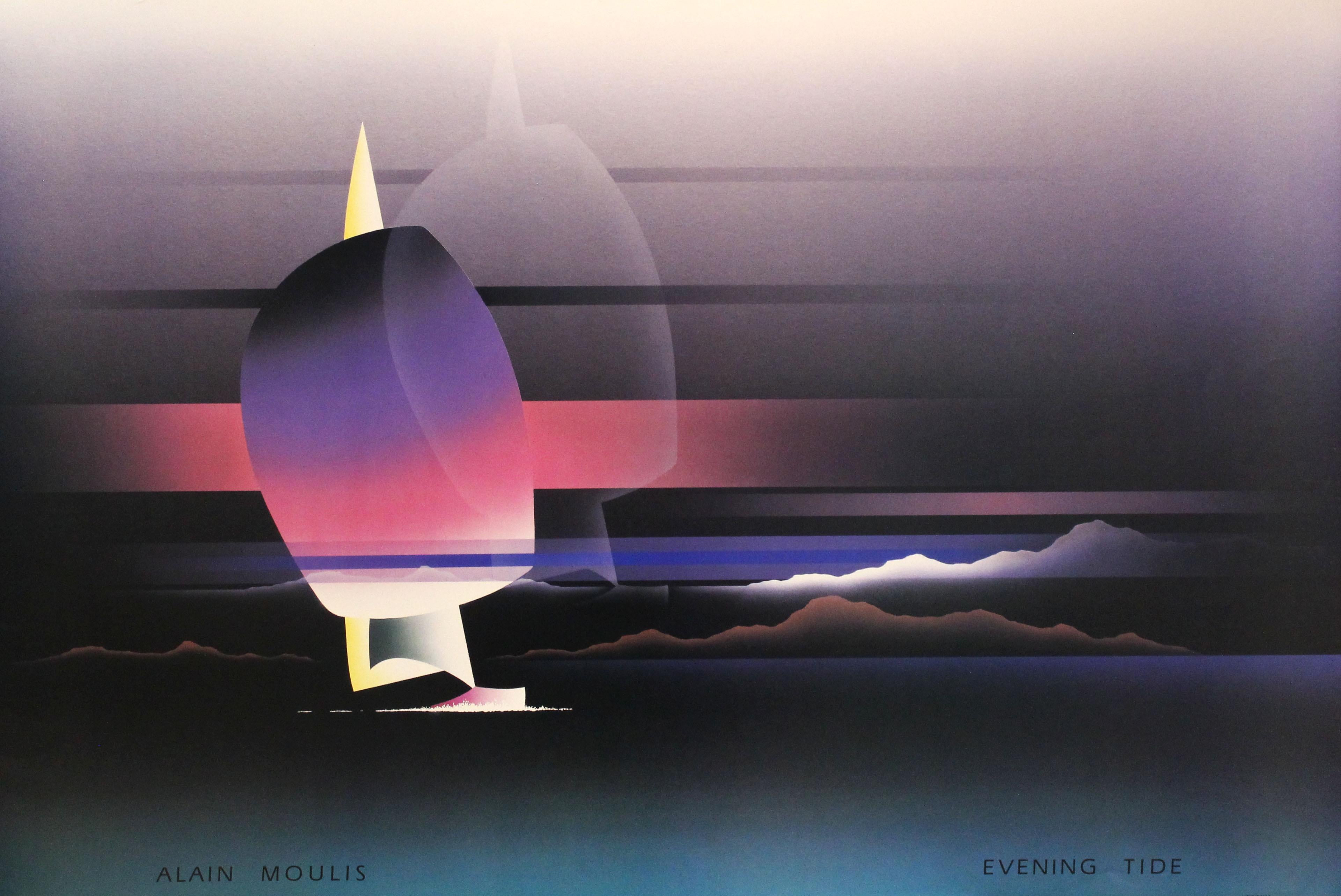 Alain Moulis  Landscape Print - Poster-Evening Tide