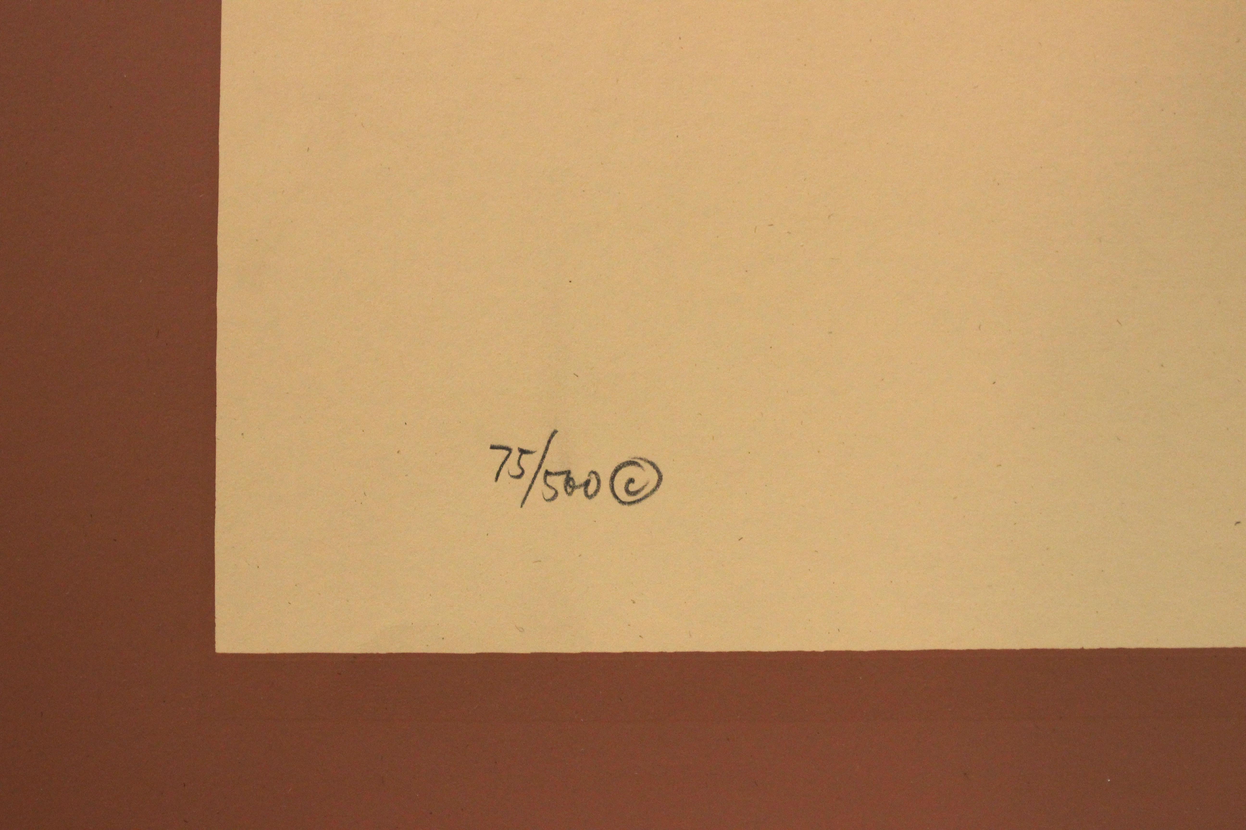 Impressions I-Limited Edition Print, Signed by the Artist - Beige Abstract Print by T. Linhart