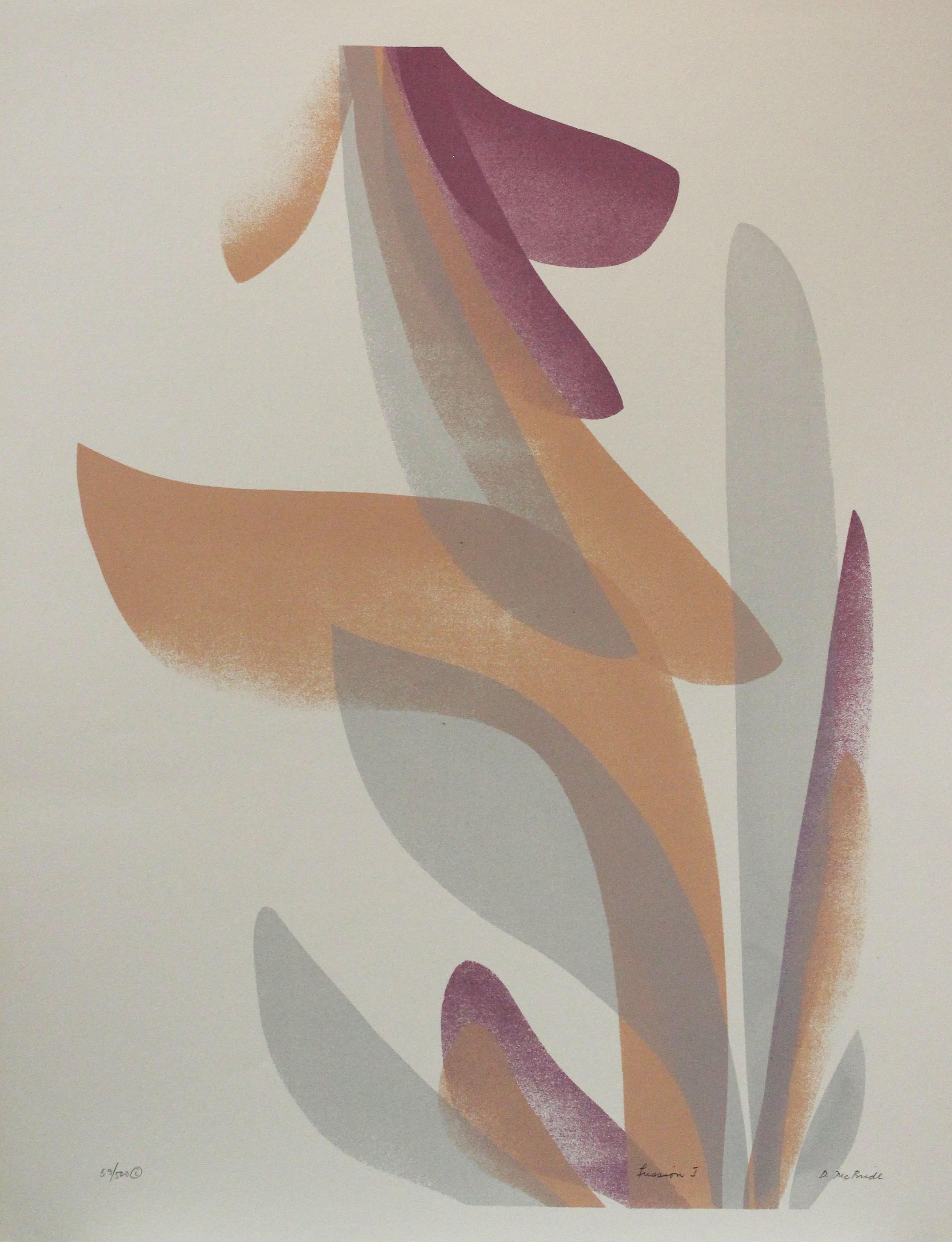 D. McBride Figurative Print - Fusion I (with Purple Leaves)-Limited Edition Print, Signed by the Artist
