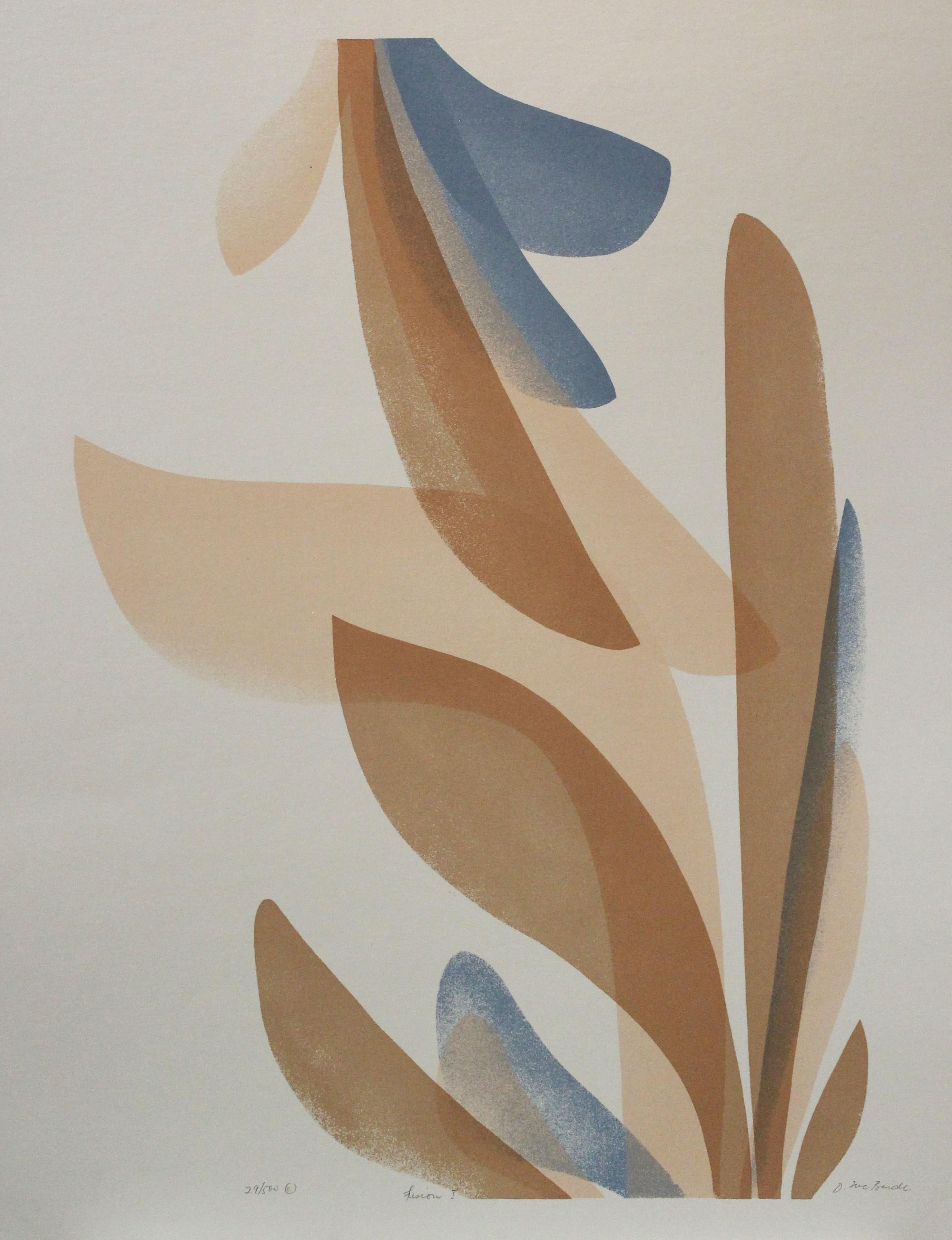 D. McBride Figurative Print - Fusion I (with Blue Leaves)-Limited Edition Print. Signed by the Artist