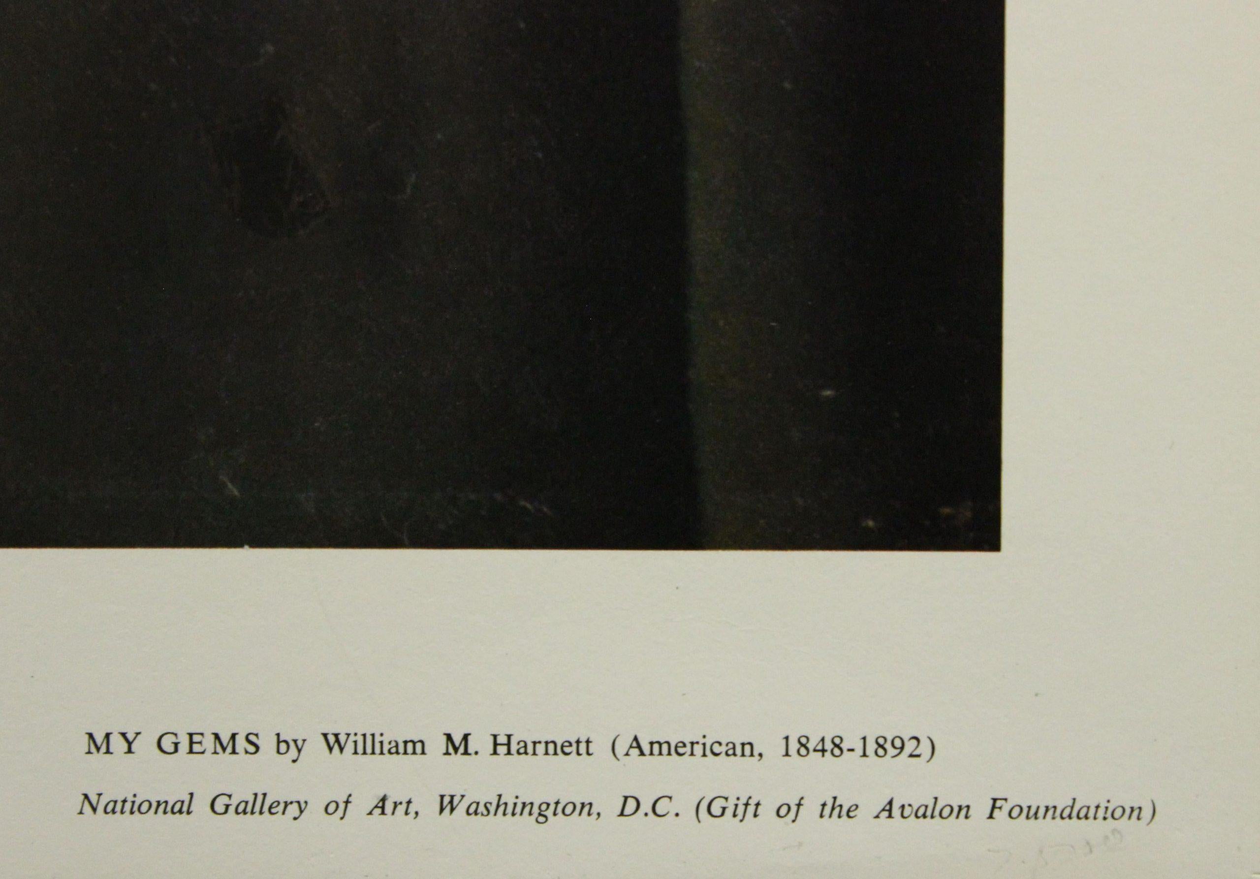 My Gems-Abrams Color Print. Printed in the Netherlands - Black Still-Life Print by William M. Harnett