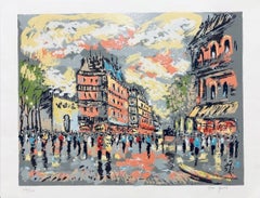 (Título desconocido) Escena callejera. Serigrafía de edición limitada. Firmado por el artista.