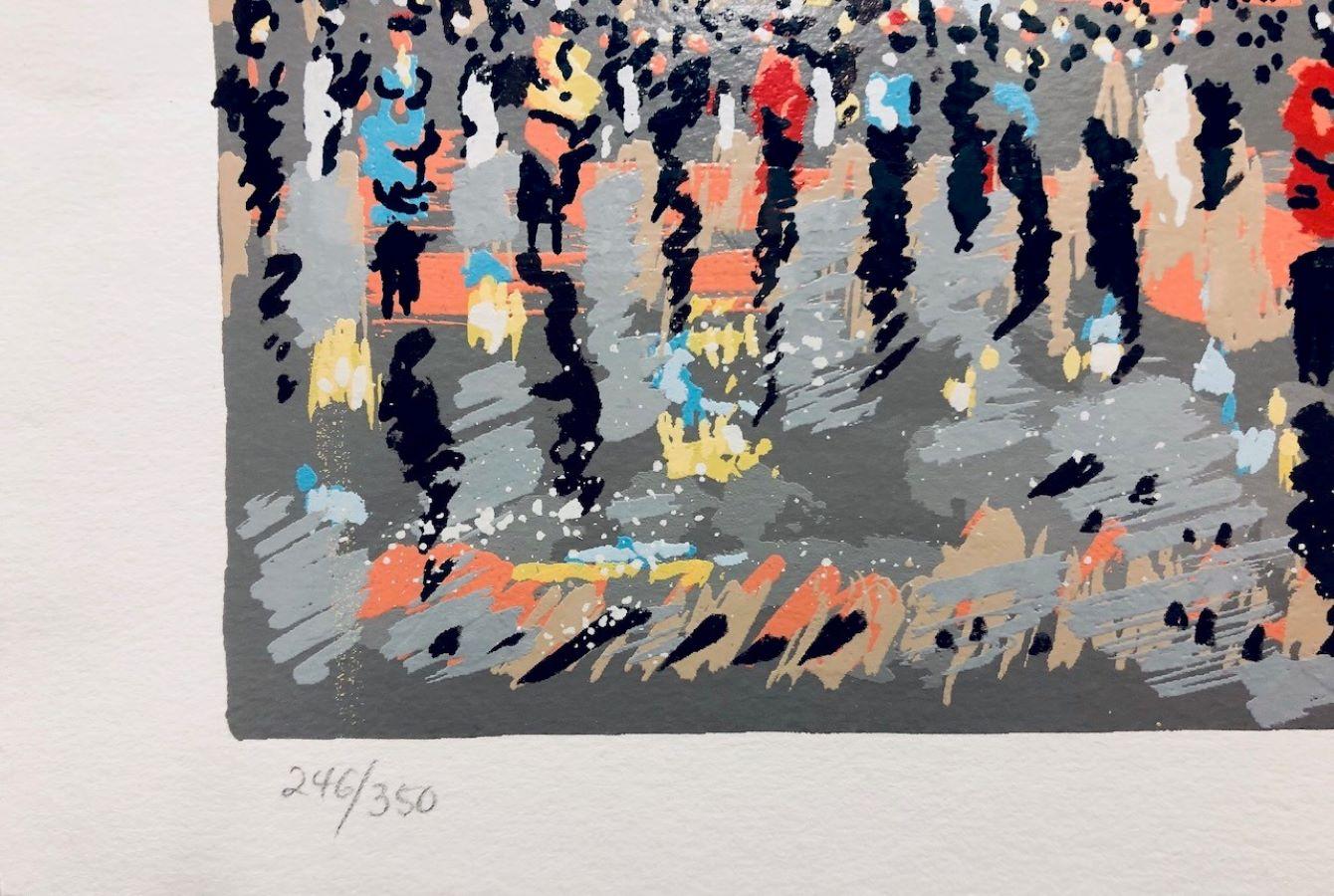 (Title Unknown) Street Scene. Limited Edition Serigraph. Signed by Artist. - Print by Isac Goody 