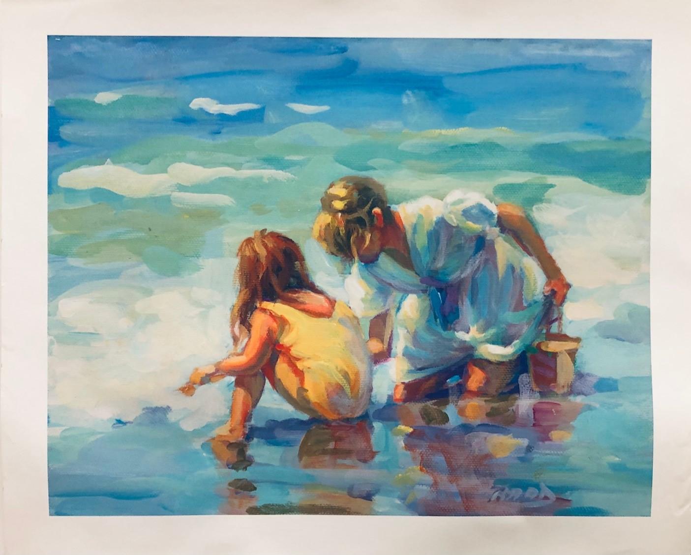 Beach Pals-Limited Edition Giclée on Unstretched Canvas - Print by Lucelle Raad