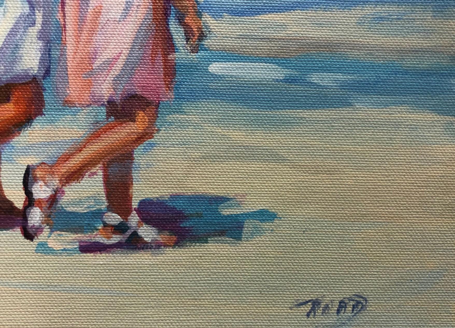 Giclé sur toile non tendue - Édition limitée - Beach Stroll - Print de Lucelle Raad