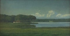 Danish Lake Landscape-Oil Painting with Gold Frame 