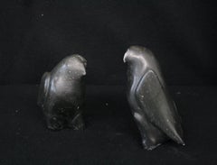 Inuit Soapstone Carvings-Owls (Set of Two)