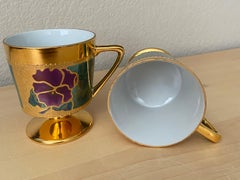 Meditate Tea Cups, 3"x3" Luster and Gold on Porcelain