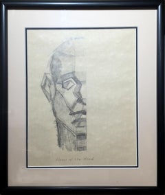 Planes of the Head, 10x8", Bleistiftzeichnung, gerahmt