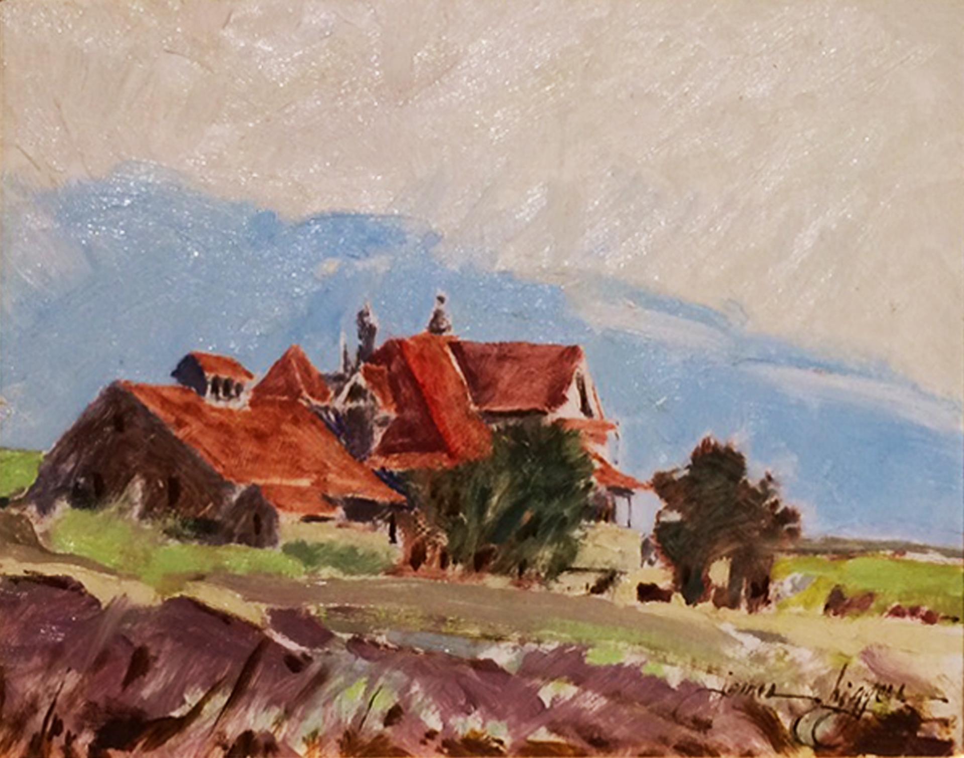 Red Roof on the Way to Redfeather - Painting by James Biggers