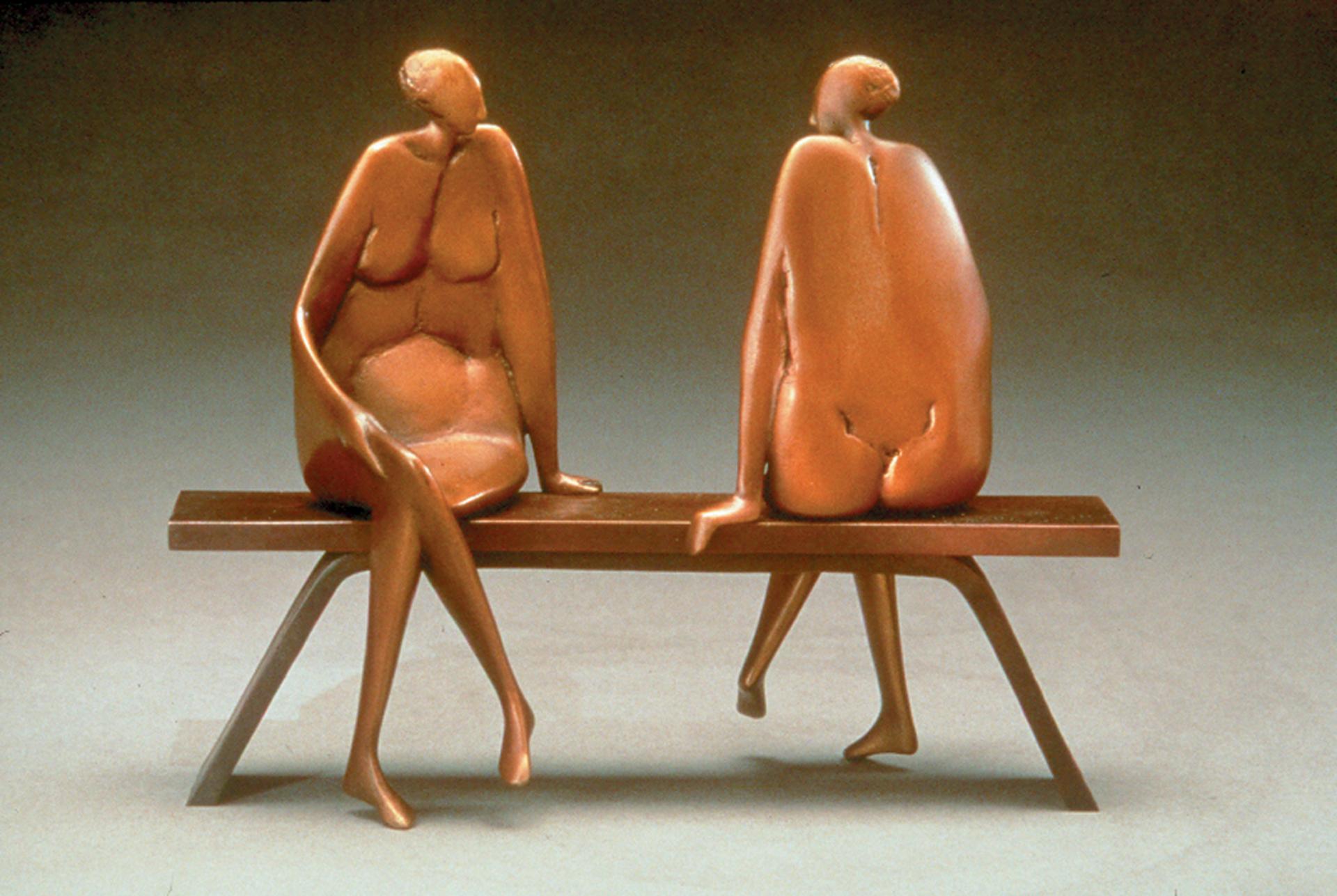 Carol Gold Nude Sculpture - Sisters