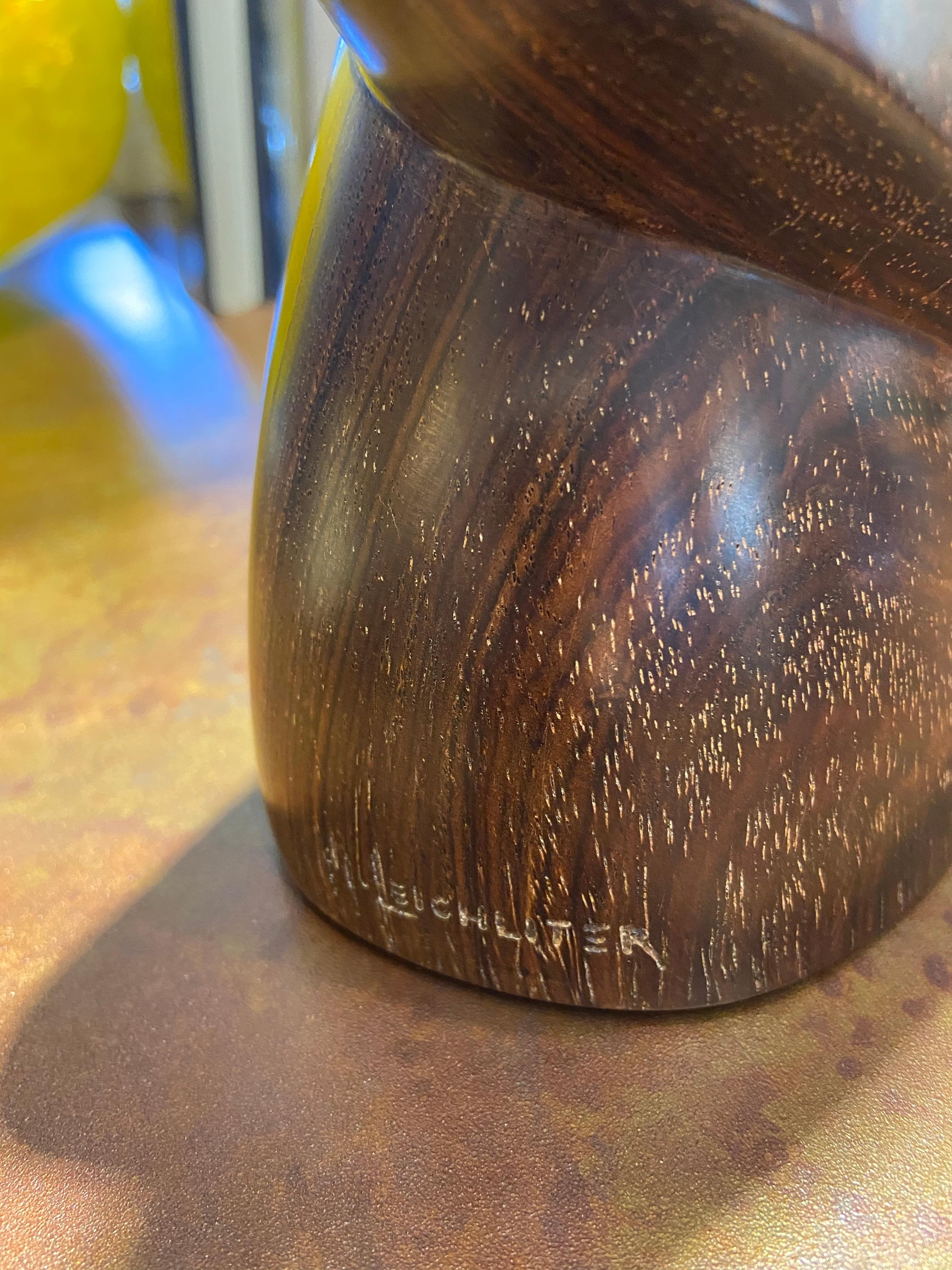 Leviatano, scultura in legno di cocobolo intagliato 17x10x4 in vendita 1