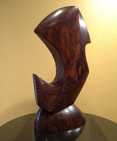 Leviatano, scultura in legno di cocobolo intagliato 17x10x4