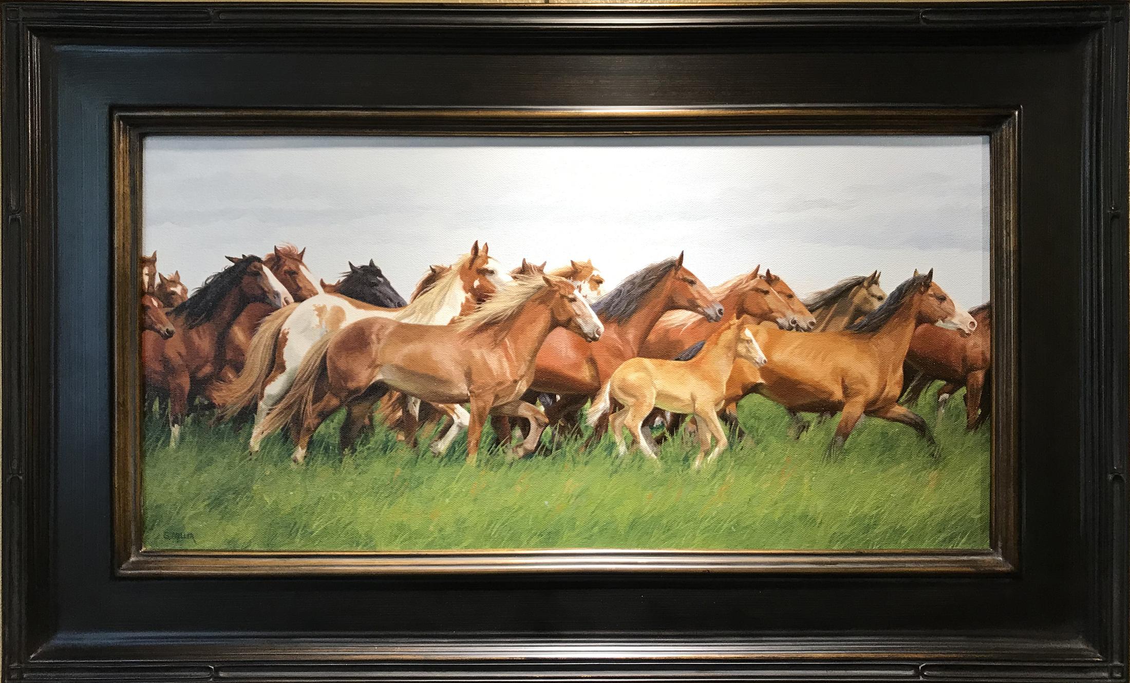 Gary Miller Animal Painting - Running Horses