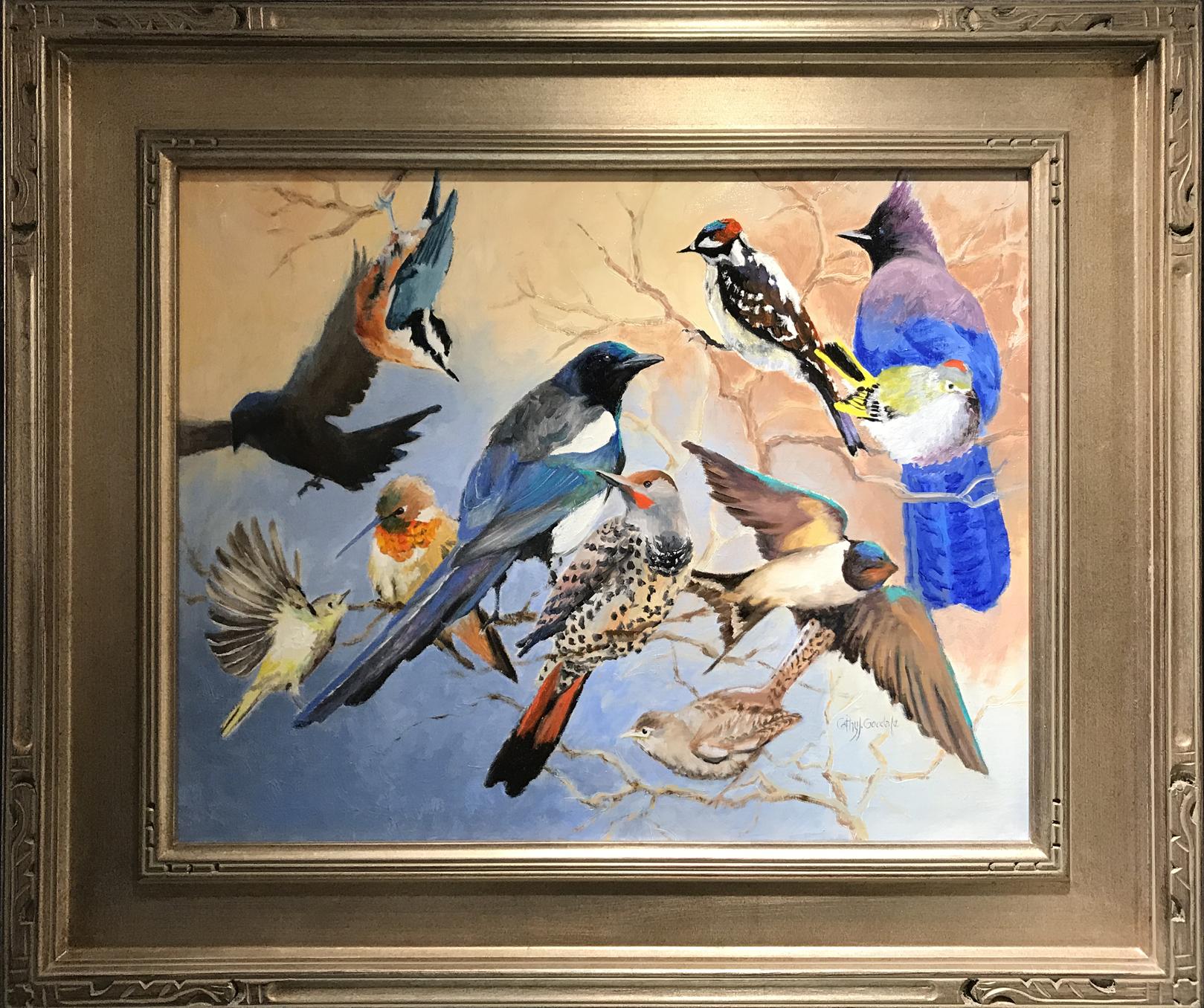 Cathy Goodale Animal Painting - Conversation