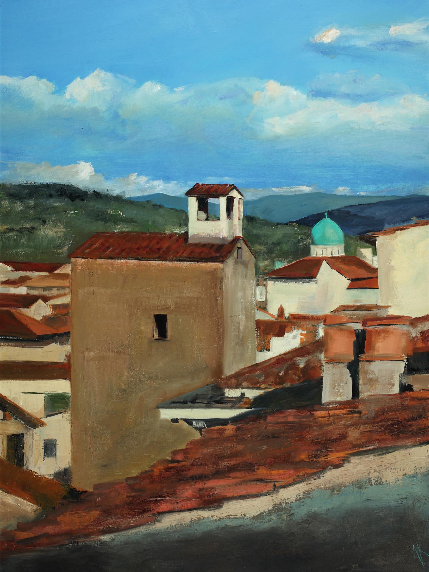 Firenze: Distant Synagogue - Painting by Alyson Kinkade