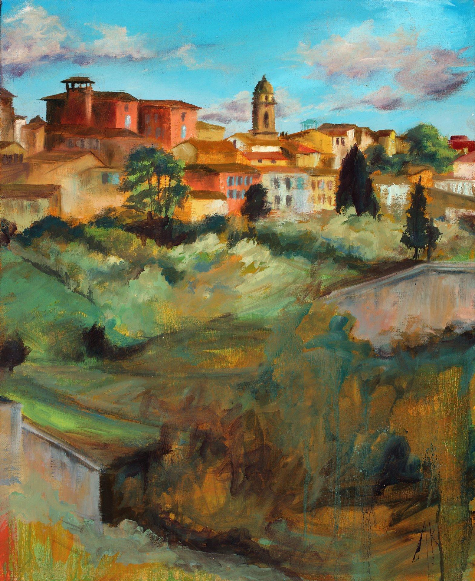 Siena Estudio de Primavera nº 2, óleo 22x18 - Painting Contemporáneo de Alyson Kinkade