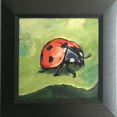 Ladybug, 12x12" acrylic painting
