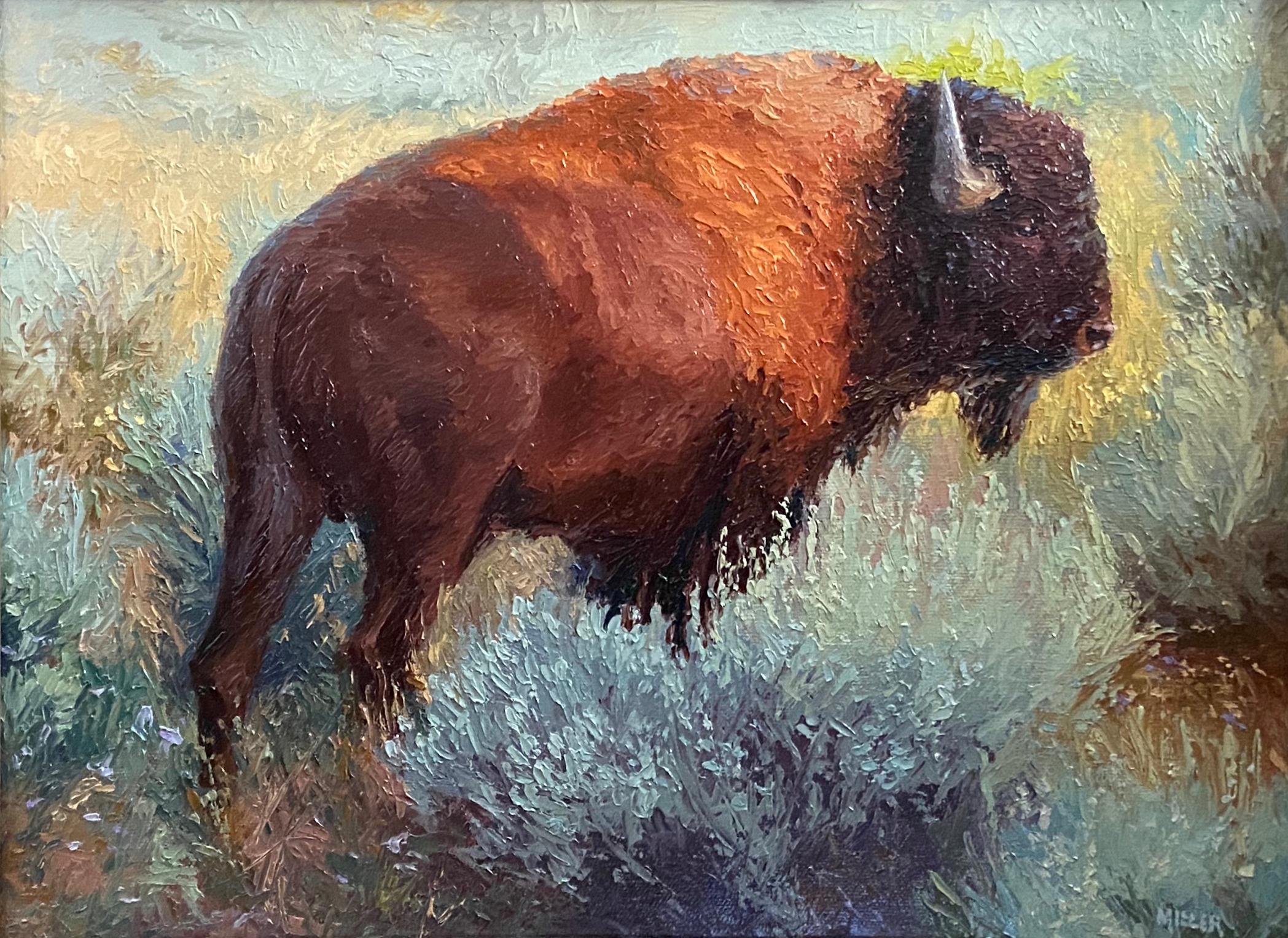 The Boss (American Bison) - Painting by Gary Miller