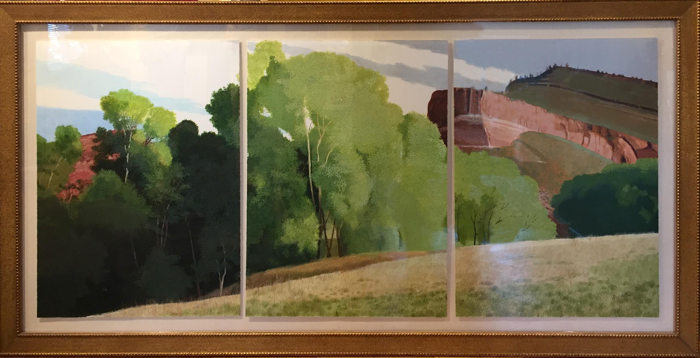 Red Bluff triptych - Painting by Roy Wilce