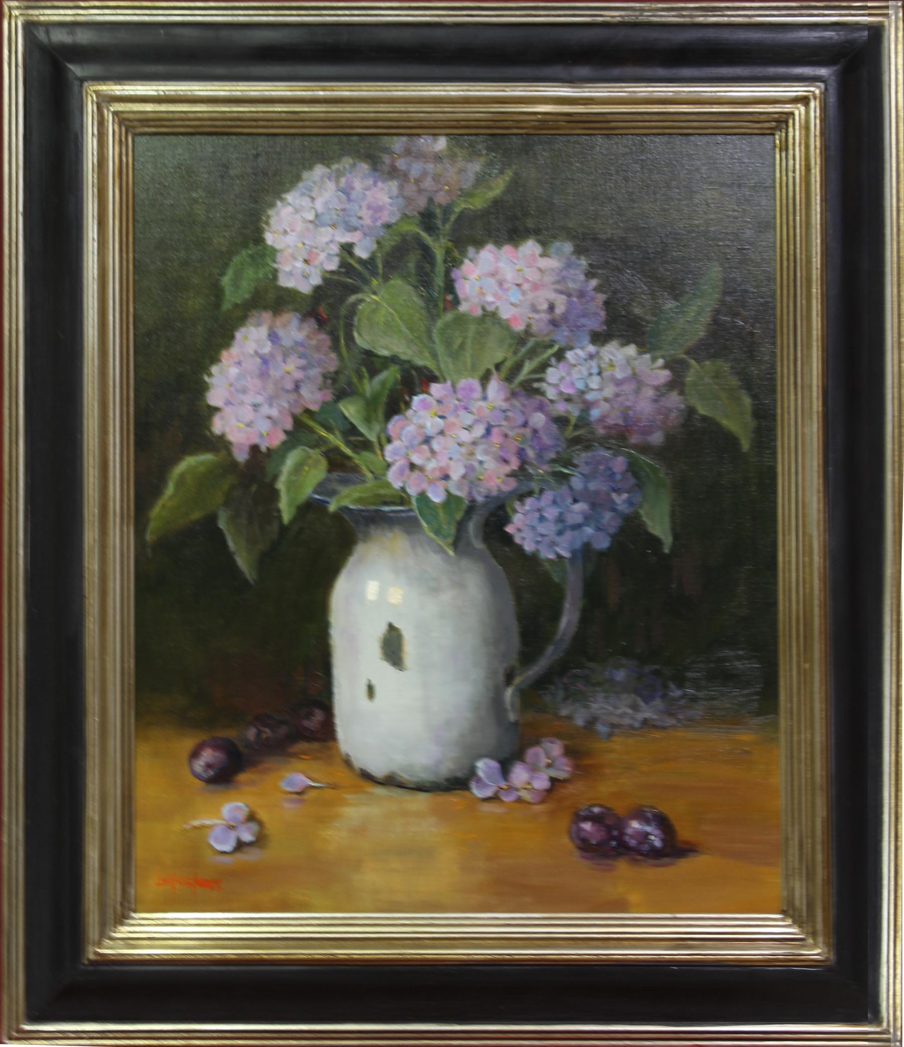 Lu Haskew Still-Life Painting - Hydrangeas