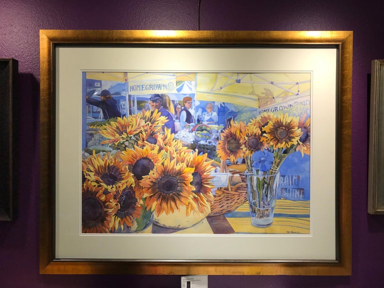 Sunflowers at the Market - Painting by Pat Howard