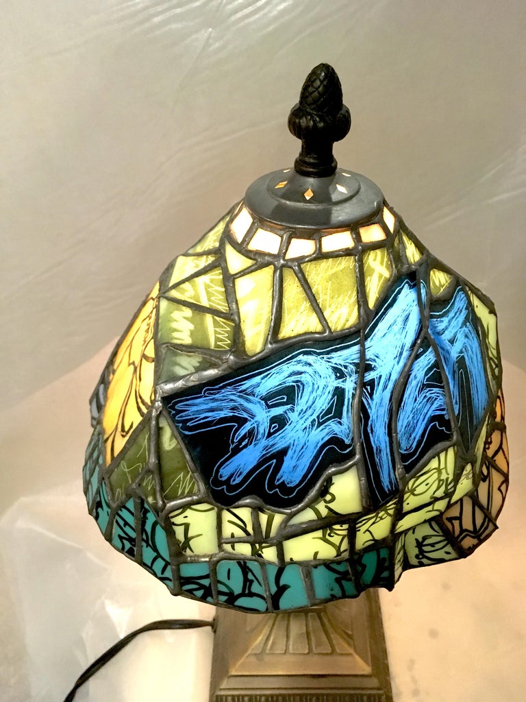 TF Dutchman - Secret Stash, 2012 (stained glass lamp) For Sale at 1stDibs