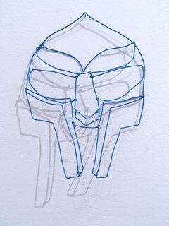 MF DOOM, 2019, wire sculpture, blue, hip hop, rap, mask, metal face