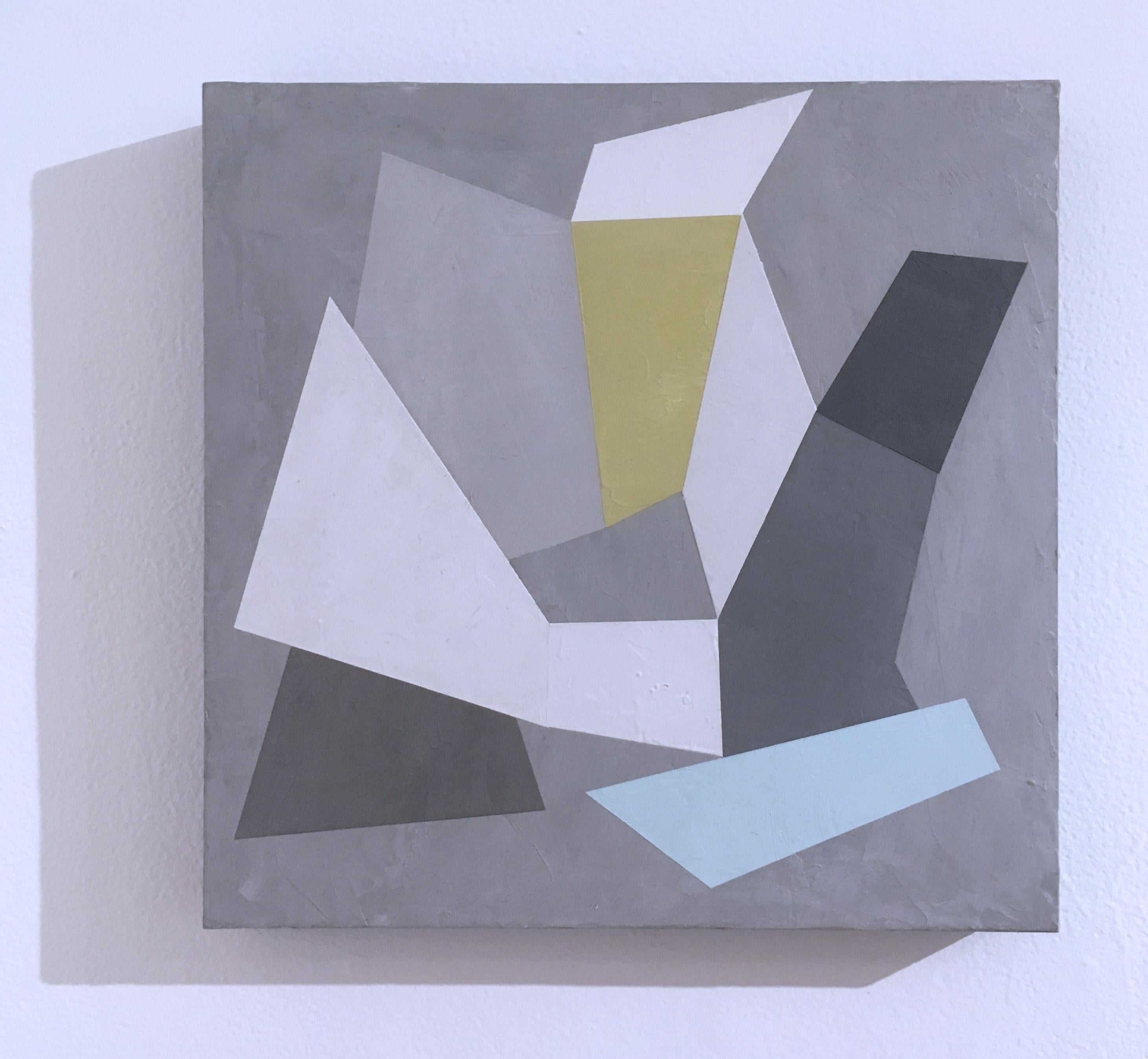 Frammentazione dell'habitat I, 2020, geometria astratta, non oggettivo, gesso, grigio - Painting di Kati Vilim