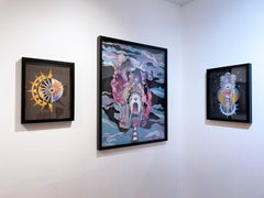 Sun Spire, 2022, cosmic art, surreal, abstract, collage, star, bright, vivid