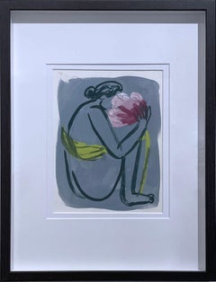 Sing It Back (2022), figurativo, donna, fiore, disegno di figura, linea di contorno