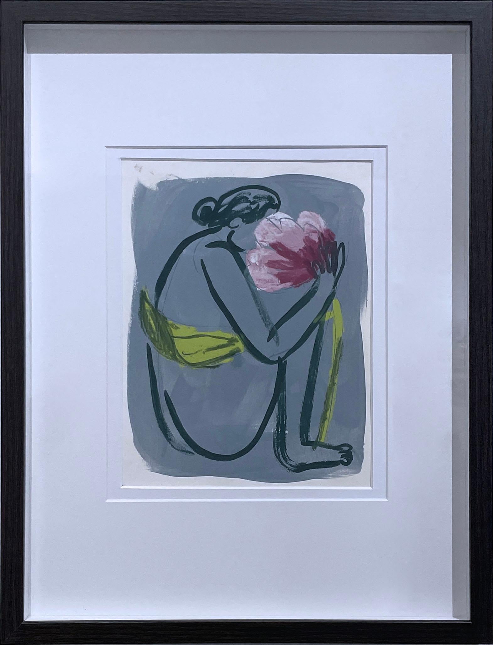 Sing It Back (2022), figurativo, donna, fiore, disegno di figura, linea di contorno 2