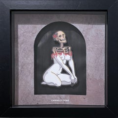 Casually Dying (2022) von Marisa V.R., grafischer feministischer Pop, rosa, nackt, Skelett
