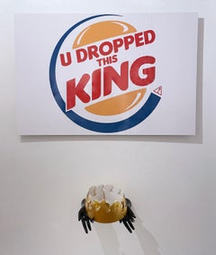 U Dropped This King (2022) by Kid Hazo, installation sign art, graphic art, text