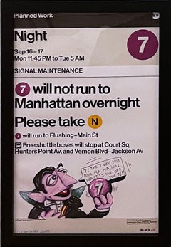 Four Years (The Count) (2020) by street artist City Kitty, graffiti MTA poster