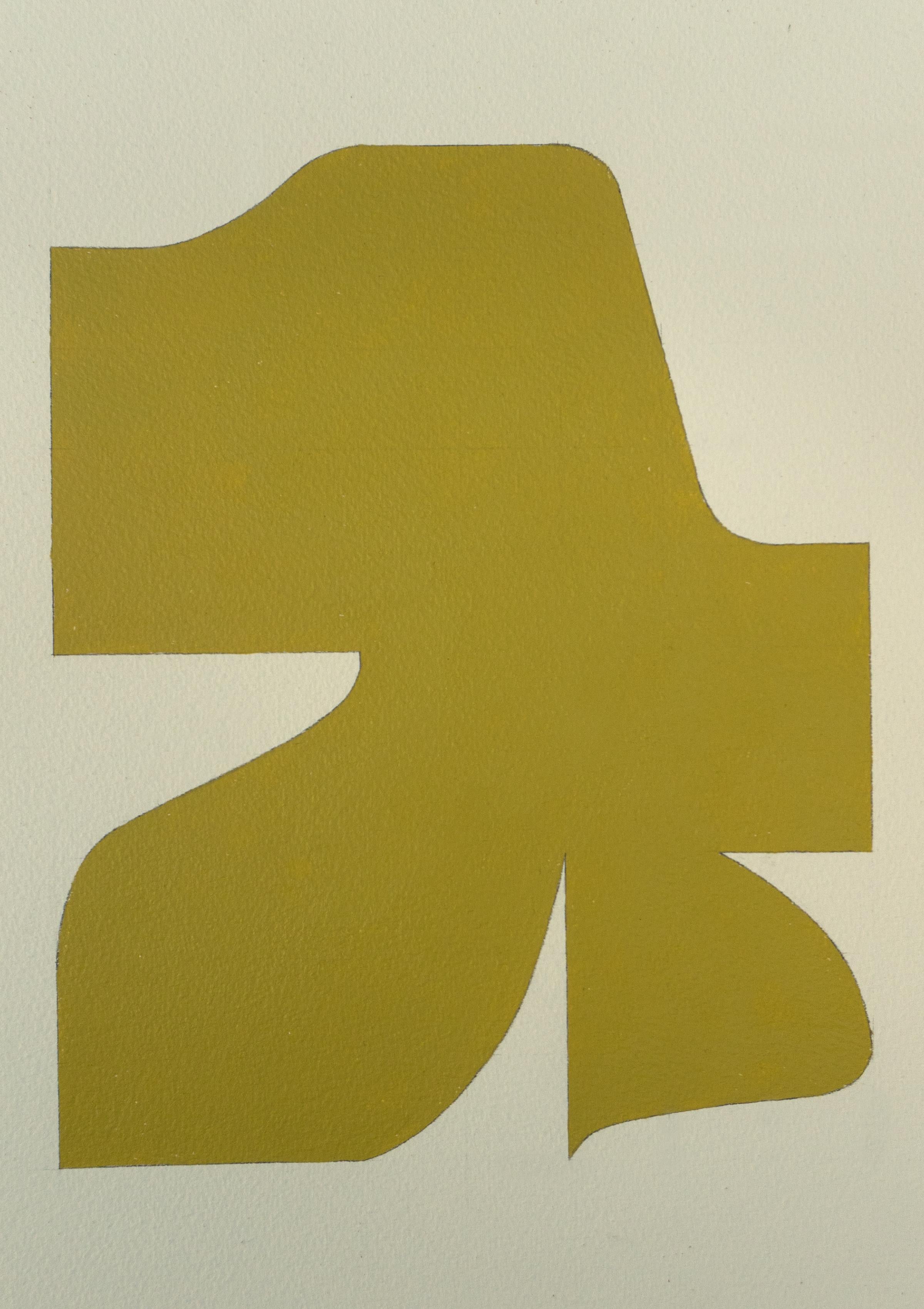 Shape 42 (2019) - Abstract shape, work on paper, nonobjective art, minimalist - Painting by Ryan Park