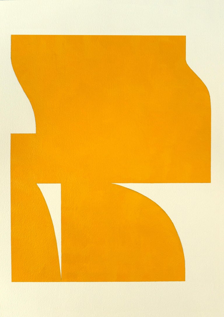 Ryan Park Abstract Drawing - Shape 16 (2019) - Abstract shape, work on paper, minimalist, orange yellow