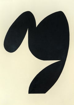 Shape 38 (2019) - Abstract shape, work on paper, minimalist, nonobjective, black