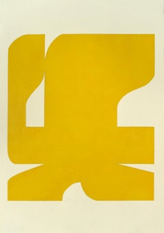 Shape 6 (2018) - Abstract shape, work on paper, minimalist, golden yellow
