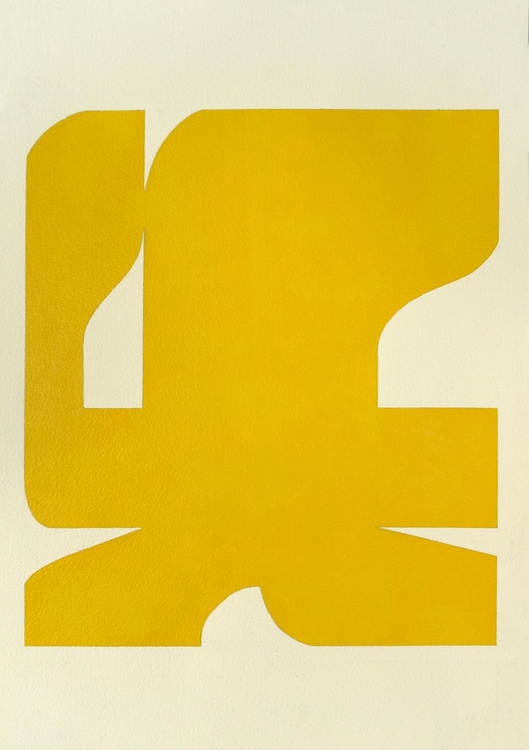 Ryan Park Abstract Painting - Shape 6 (2018) - Abstract shape, work on paper, minimalist, golden yellow