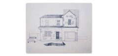 Study For Tyvek (2019) Graphite on paper drawing, architecture, truck, house