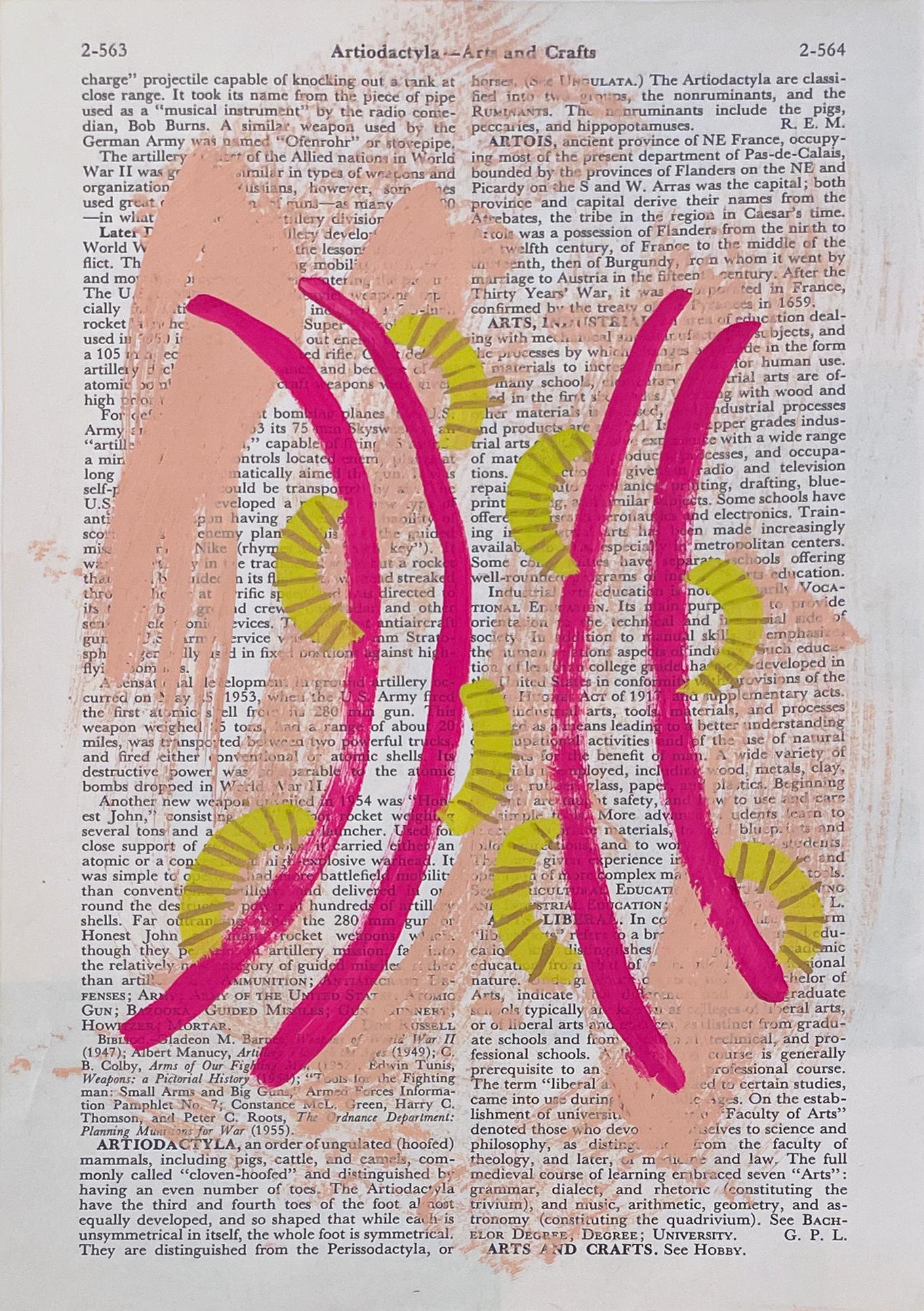 Untitled (hot pink curved lines) - Art by Cheryl R. Riley