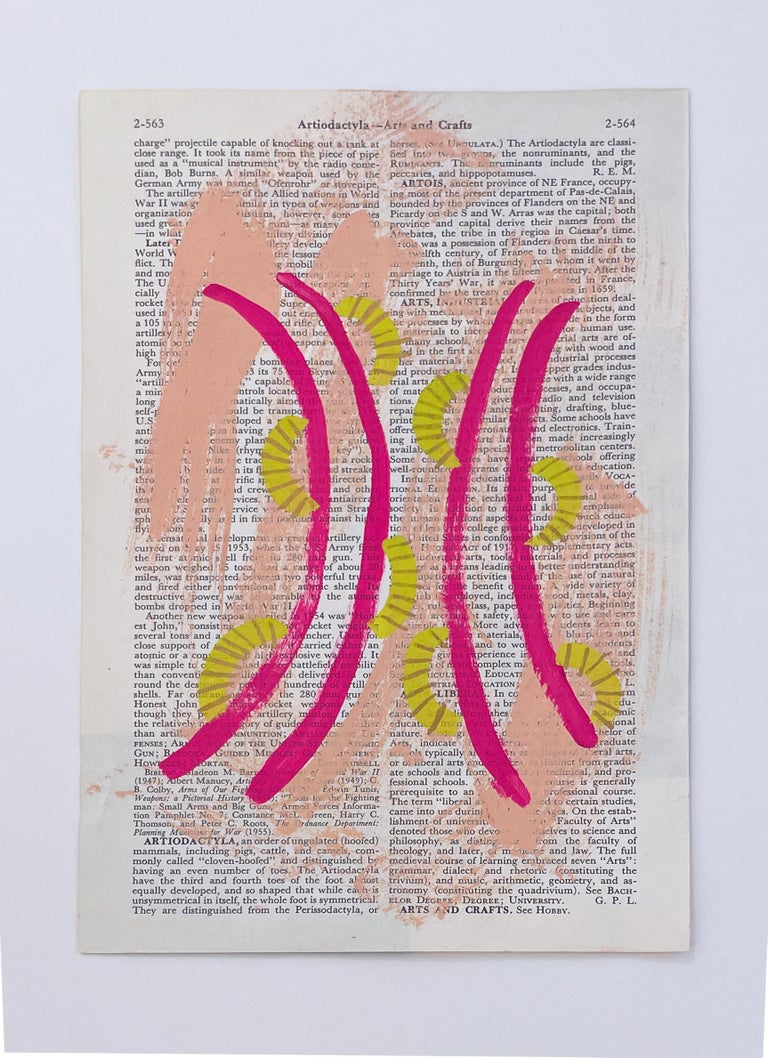 Cheryl R. Riley - Untitled (hot pink curved lines) For Sale at 1stDibs