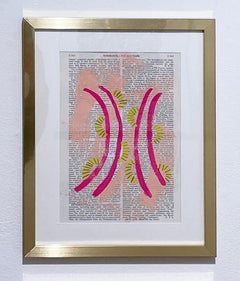 Untitled (hot pink curved lines)