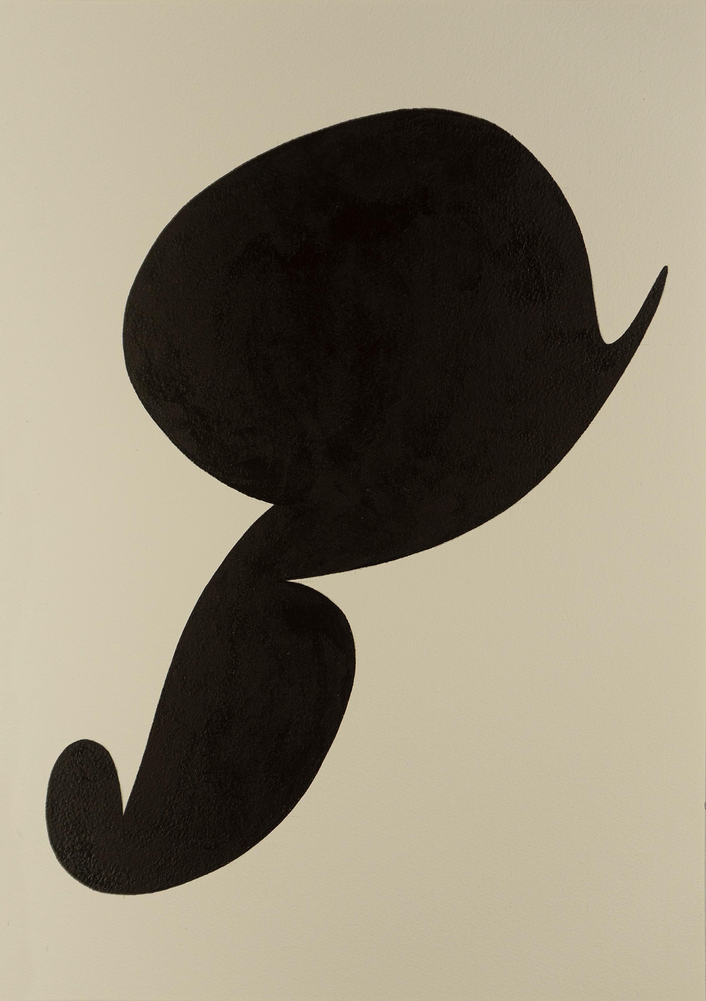 Ryan Park Abstract Painting - Shape 36 (2019) - Abstract shape, work on paper, minimalist, black & white